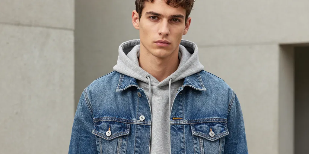 veste en jean a capuche